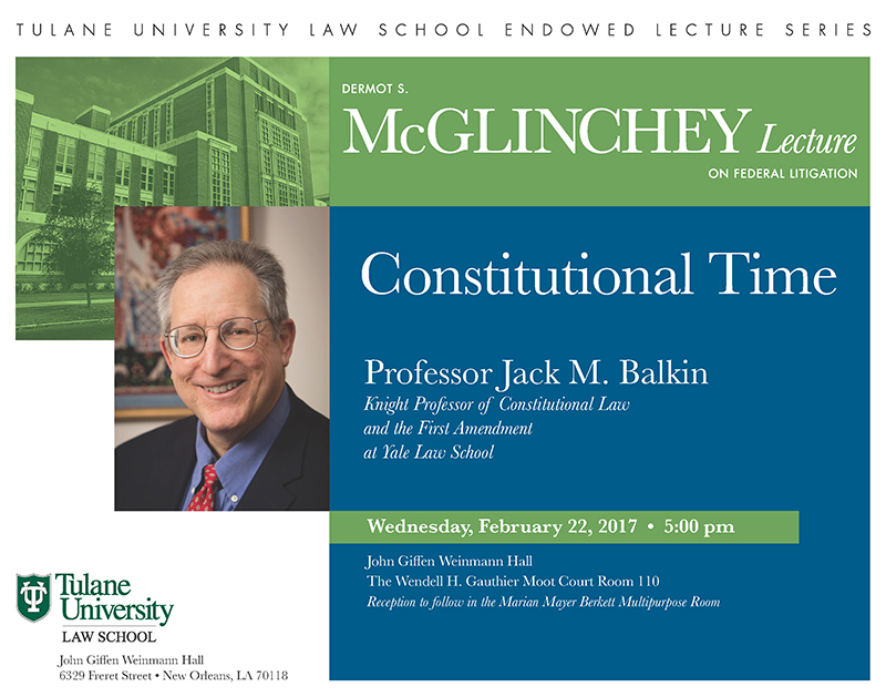 Tulane Law School McGlinchey Lecture Flyer